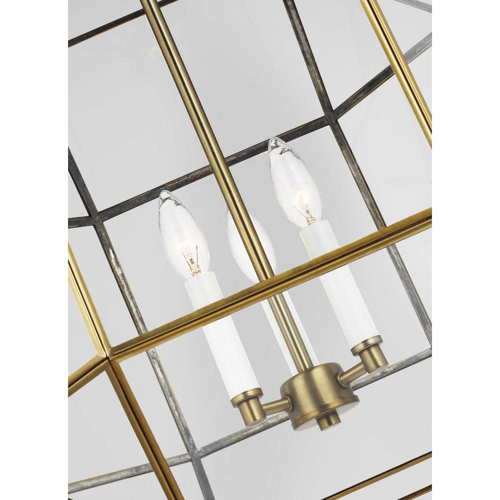 Morrison Satin Brass Glass Jar Indoor/Outdoor Lantern