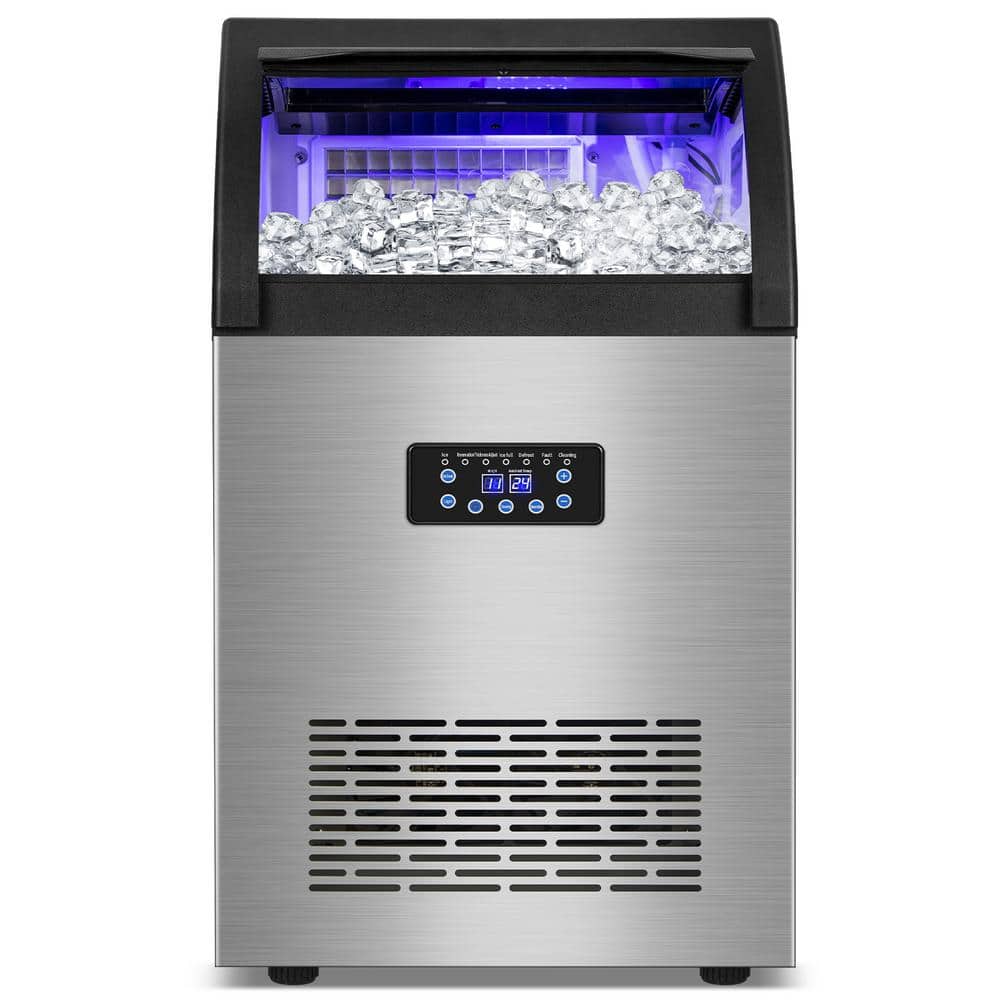 16.15in. 150 lbs./24H Half Size Cube Commercial Freestanding Ice Maker in Stainless Steel with LED Intelligent Control