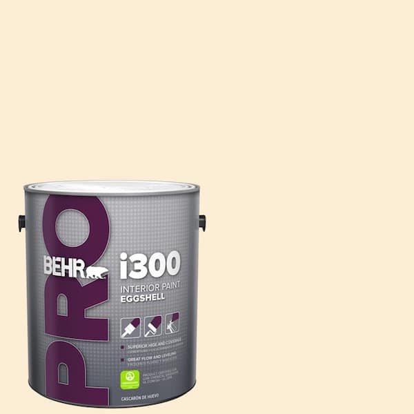 BEHR PRO 1 gal. #ICC-90 Butter Yellow Eggshell Interior Paint