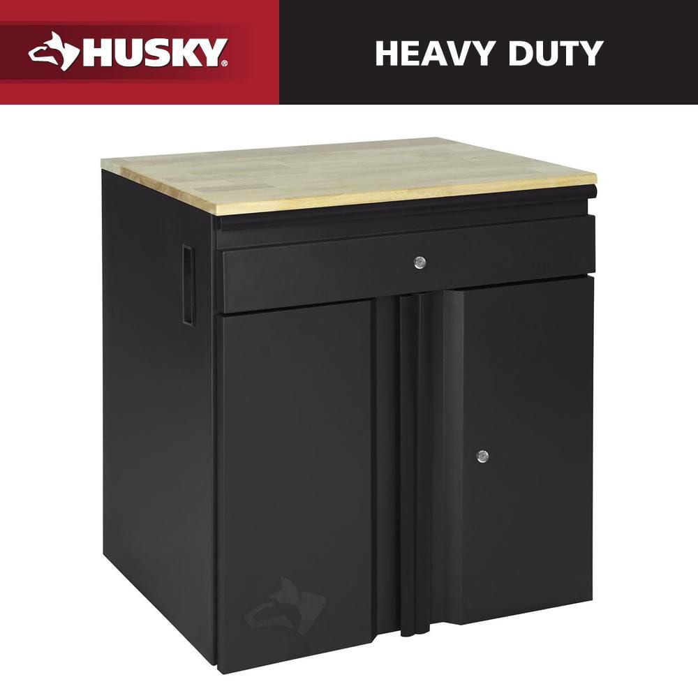 Heavy Duty 28 in. W x 32 in. H x 21.5 in. D Welded 20-Gauge 1-Drawer 2-Door Garage Base Freestanding Cabinet in Black price history on PriceWatchPro