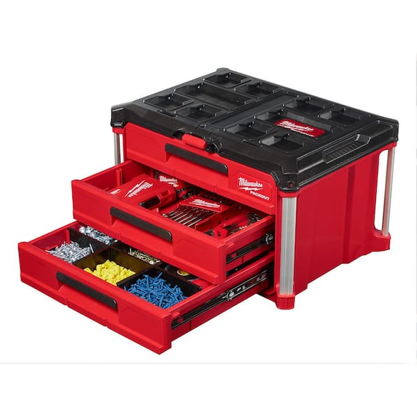 Milwaukee PACKOUT 22 in. Modular 3 Drawer Tool Box with Metal Reinforced Corners 48 22 8443 The Home Depot