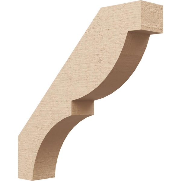 Ekena Millwork 3 in. x 16 in. x 16 in. Valencia Rough Cedar Woodgrain Timberthane Polyurethane Knee Brace, Primed