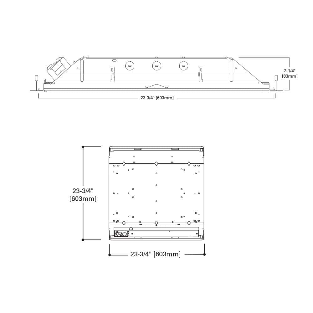 White Steel 24" x 24" LED Troffer Light Fixture