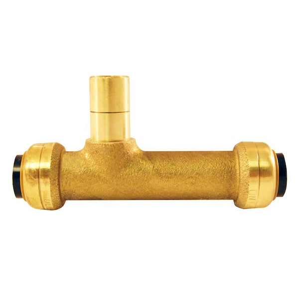 Tectite 1/2 in. Brass Push-To-Connect x Push-To-Connect x Copper Tube Size Adapter Slip Tee
