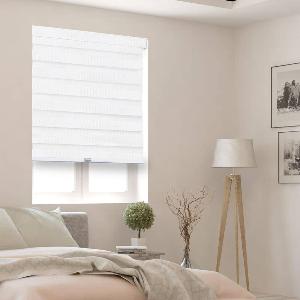 White Cordless Room Darkening Polyester Dual Layer Zebra Roller Shades-57 in. W x 72 in. L price history on PriceWatchPro