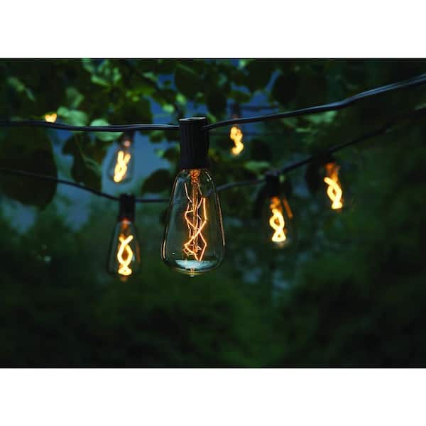 Hampton Bay 10-Light 10 ft. Outdoor/Indoor 1 Line Voltage ST40 Vintage Bulb Incandescent String Light (3-Pack)