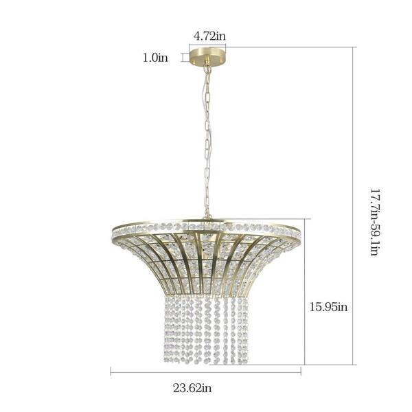 Taoi Fxio 8-Light 23.6 in. Wide Transparent Crystal Waterfall