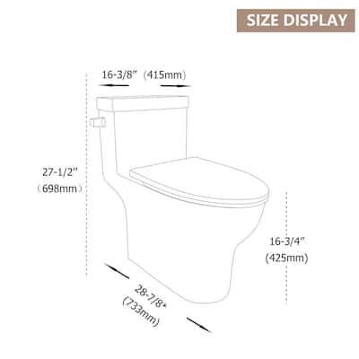 12 in. Rough-In 1-piece 1.28 GPF Left Side Single Flush Elongated Toilet in White with Comfort Seat Height Seat Included