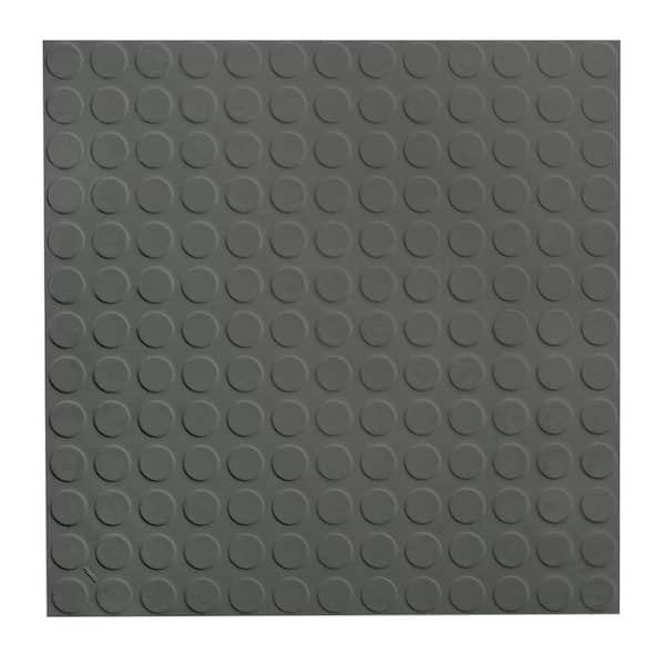 ROPPE Low Circular Profile 19.69 in. x 19.69 in. Charcoal Rubber Tile