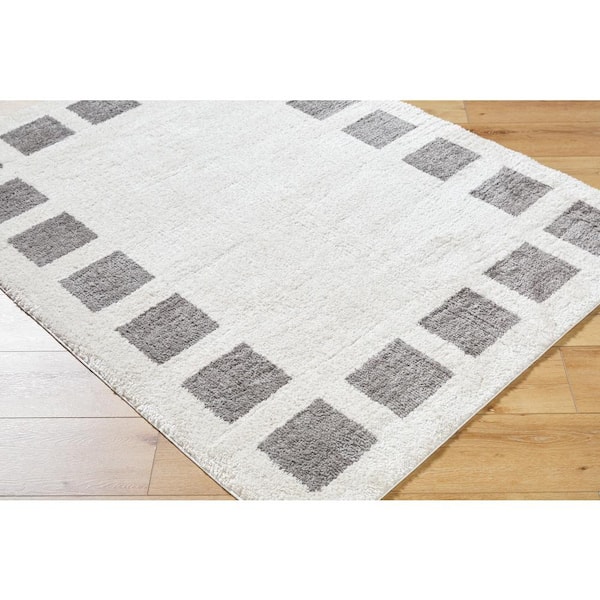 Fossay Shag Black 8 ft. x 10 ft. Modern Indoor Area Rug
