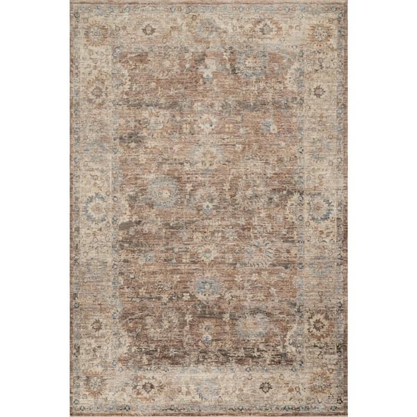 4 ft. x 6 ft. Brown Rada Traditional Vintage Floral Indoor Area Rug