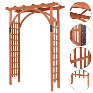 85 in. x 63 in. Fir Wood Garden Archway for Climbing Plants and Outdoor Wedding Arbor