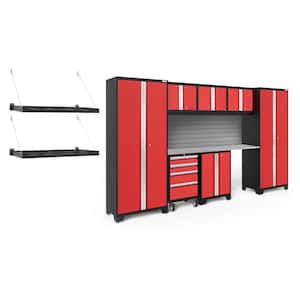 Bold Series 8-Piece 24-Gauge Steel Garage Storage System in Red (132 in. W x 77 in. H x 18 in. D)
