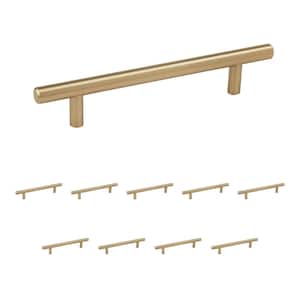 10-Pack Bar Pulls 5-1/16 in. 128mm Modern Golden Champagne Bar Cabinet Pulls