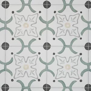Aster Flora Green 8.77 in. x 8.77 in. Matte Porcelain Floor and Wall Tile (6.99 Sq. Ft./Case)