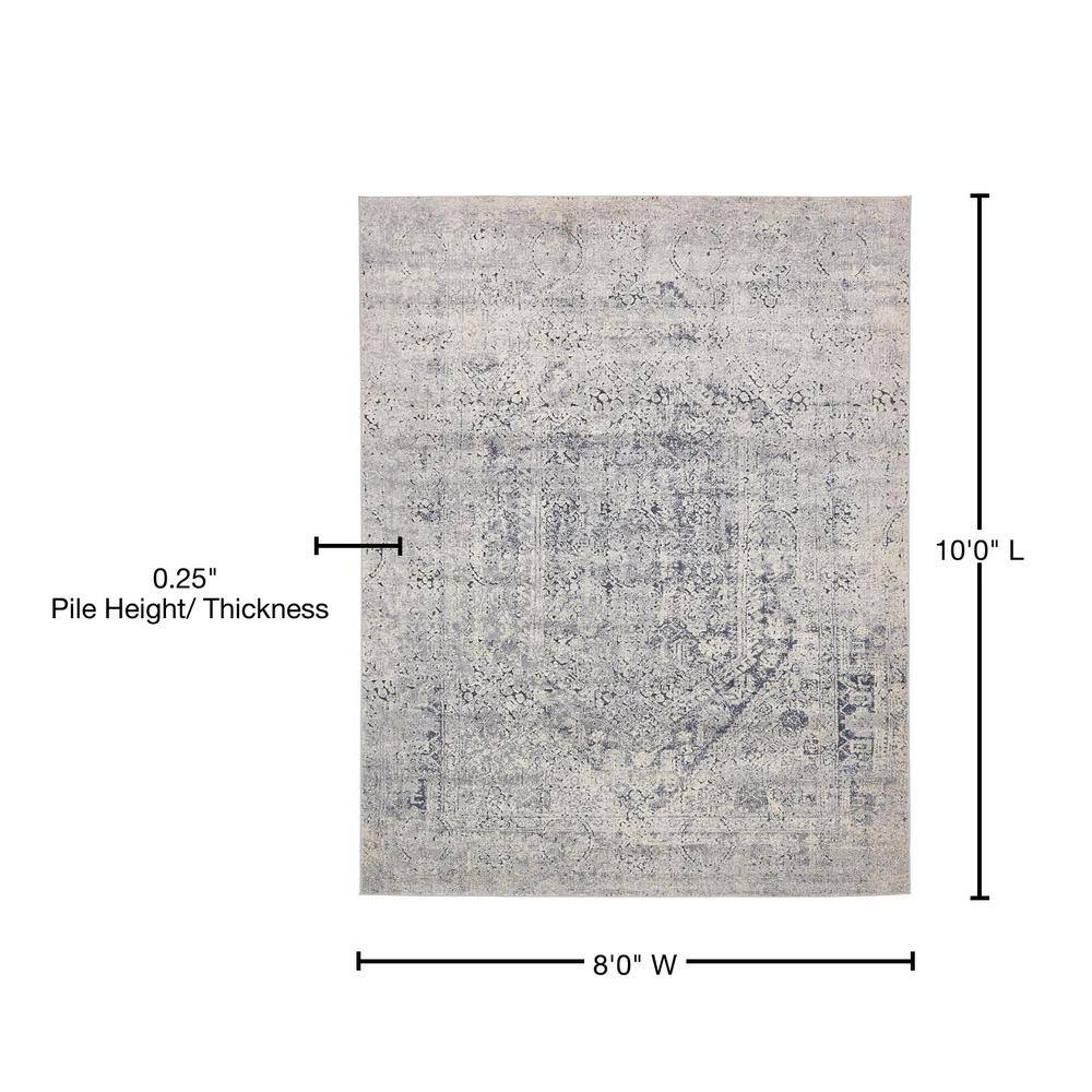 Chateau Easy-Care Gray Rectangular Indoor Area Rug 8' x 10'