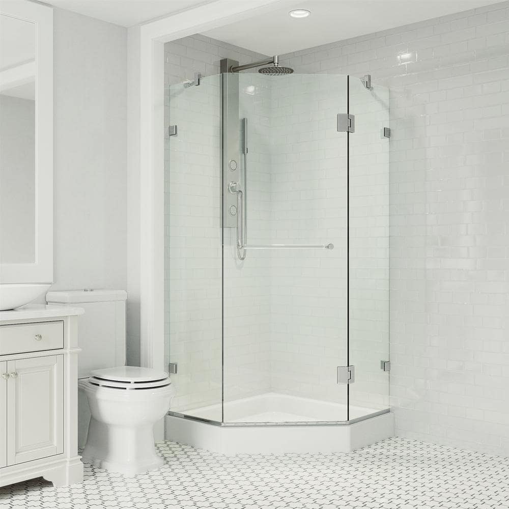 Vigo Piedmont 38 In L X 38 In W X 79 In H Frameless Pivot Neo Angle Shower Enclosure Kit In 6246