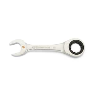 16 mm 90-Tooth 12 Point Stubby Ratcheting Combination Wrench