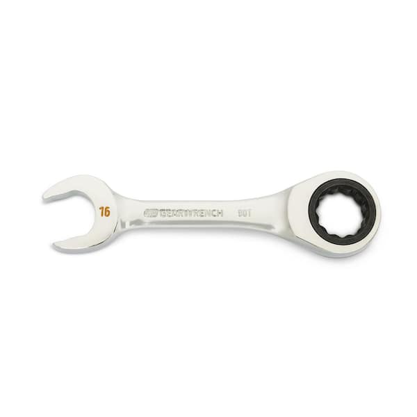 GEARWRENCH 16 mm 90-Tooth 12 Point Stubby Ratcheting Combination Wrench