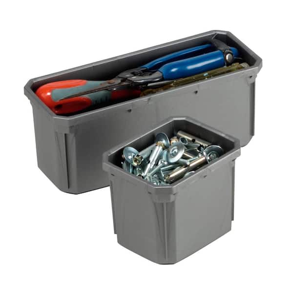 Husky - 10-Compartment Interlocking Small Parts Organizer in Black
