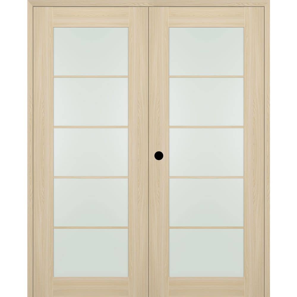 Avon 5 Lite N 64 in. x 80 in. Right Active 5-Lite Frosted Glass Loire Ash Wood Composite Double Prehung French Door price history on PriceWatchPro