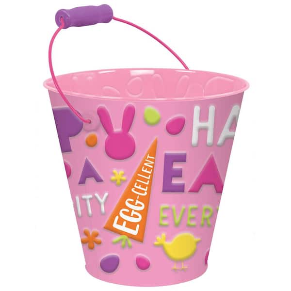 Amscan Easter Pink Hop Metal Bucket (2-Pack)