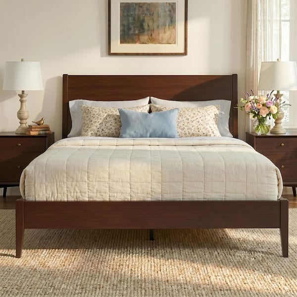 Harper & Bright Designs Chocolate Brown 100% Bamboo Wood Frame