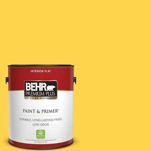 BEHR PREMIUM PLUS 1 gal. #370B-6 Vibrant Flat Low Odor Interior Paint & Primer