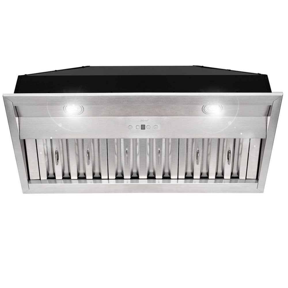 Akicon 36 in. 3-Speeds 600CFM Ducted Insert/Built-in Range Hood, Ultra Quiet in Stainless Steel with Dimmable Cool White Lights, Silver -  NX-E90-36-Cool