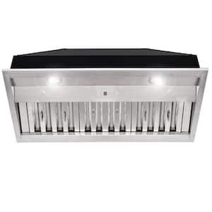 36 in. 3-Speeds 600CFM Ducted Insert/Built-in Range Hood, Ultra Quiet in Stainless Steel with Dimmable Cool White Lights