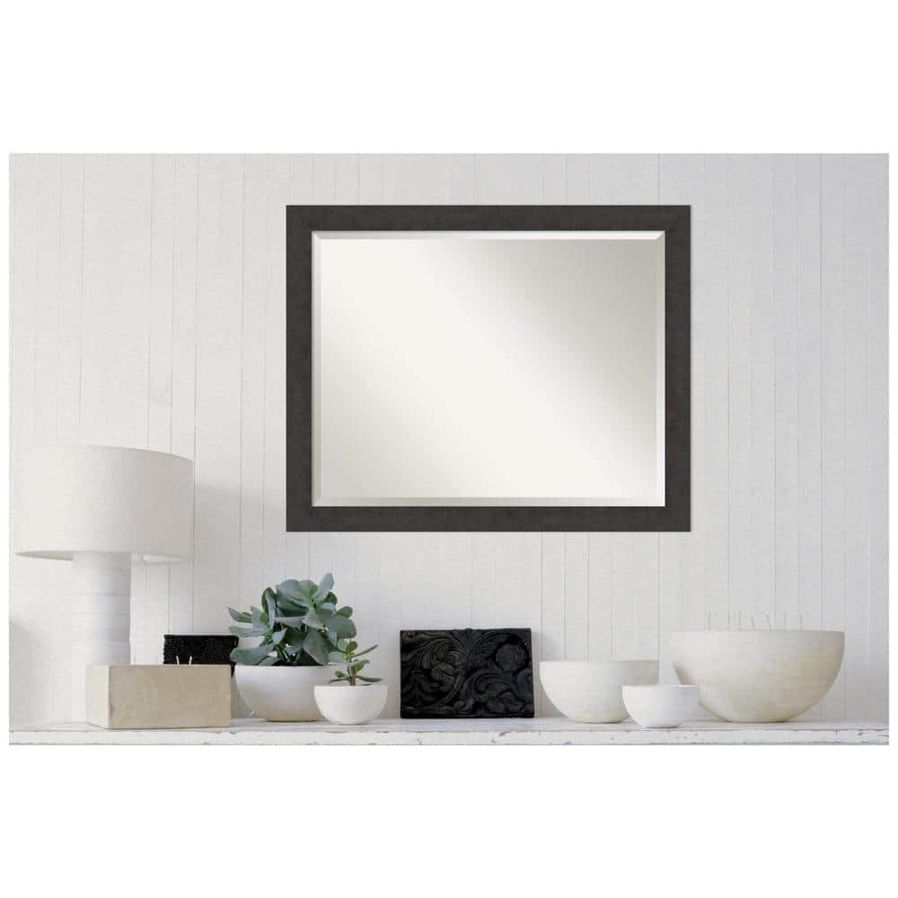 Espresso Wood Framed Rectangular Bathroom Vanity Mirror