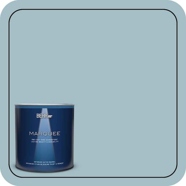BEHR MARQUEE 1 qt. #PPU13-11 Clear Vista One-Coat Hide Satin Enamel Interior Paint & Primer