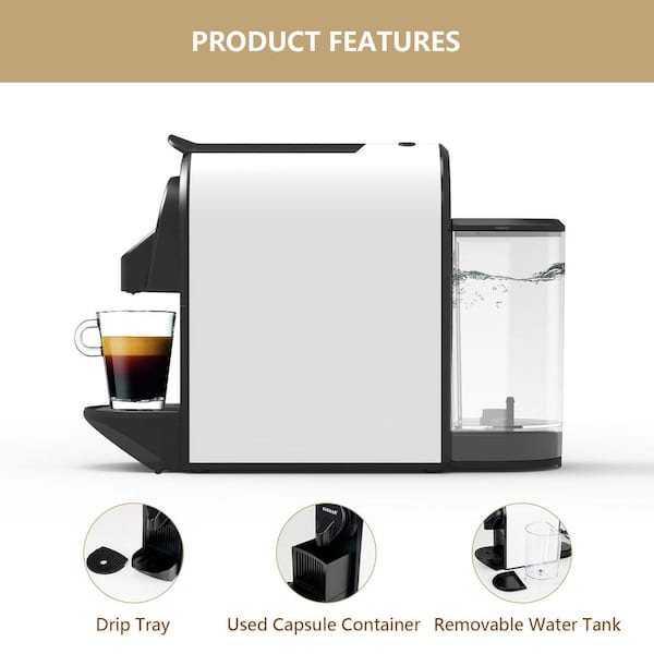 Edendirect Rebin One Cup Matte Black Single Serce Coffee Maker for Capsule,  with Automatic Shut-Off, 12 OZ Water Reservoir HJRY23040401 - The Home Depot