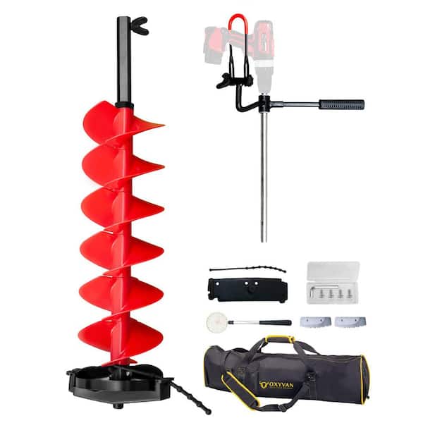 Cisvio Ice Fishing Auger, 3 Adjustable Depths Up to 55 in., Including  2-Pieces Replaceable Blades and Storage Bag Scarlet OVDYS130-Scarlet-6 -  The Home Depot