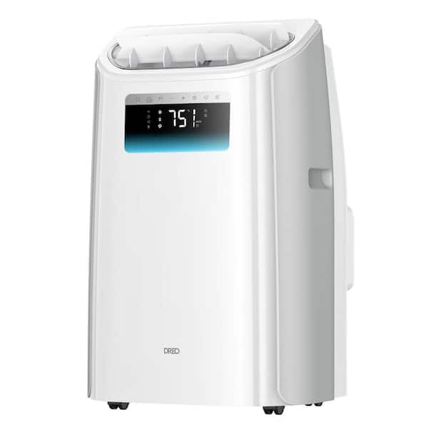 8,000 BTU Smart Portable AC Unit with Drainage-free Cooling, Remote, 45dB Quiet 200 sq. ft. w/Fan in White