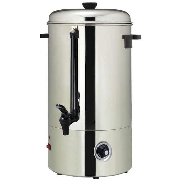 Adcraft 100 Cup Commercial Electric Kettle Hot Water Dispenser Boiler in Silver