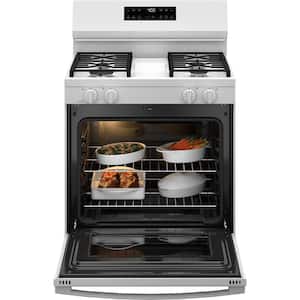 30 in. 4-Burners Smart Free-Standing Gas Range in White