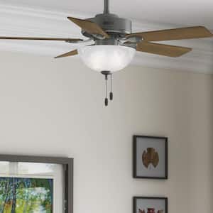 Swanson 44 in. Indoor Matte Silver Standard Ceiling Fan with LED Bulbs Included