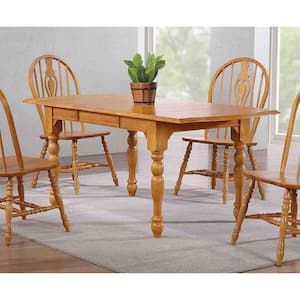 Oak Selections 36 in. Rectangle Light Oak Wood Dining Table (Seats 8)