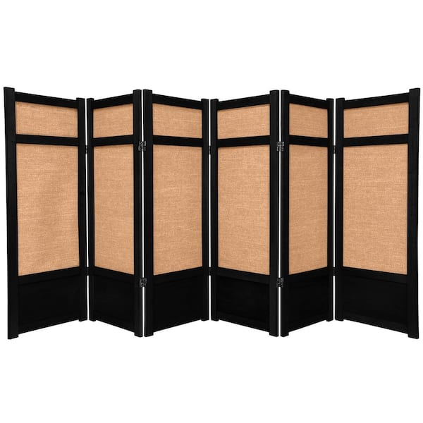 Oriental Furniture 4 ft. Black 6-Panel Room Divider