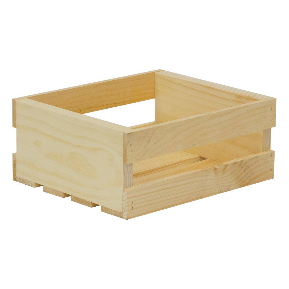 x 9.5 in. x 4.75 in. Small Wood Crate 