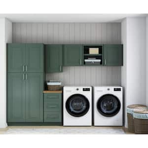 Greenwich Aspen Green Plywood Shaker Stock Ready to Assemble Kitchen-Laundry Cabinet Kit 24 in. x 84 in. x 120 in.