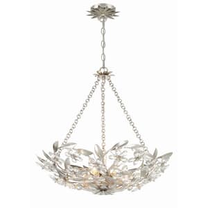 Marselle 6-Light Antique Silver Chandelier with No Bulb Included