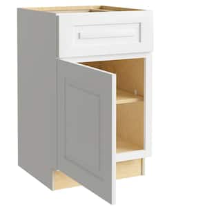 Grayson Pacific White Painted Plywood Shaker Assembled Base Kitchen Cabinet Soft Close 21 in W x 24 in D x 34.5 in H