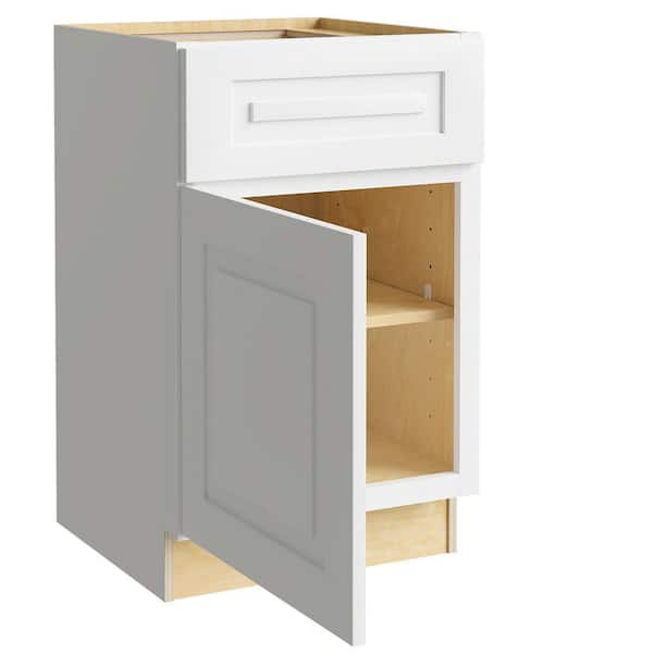 Home Decorators Collection Grayson 21 in. W x 24 in. D x 34.5 in. H Assembled Plywood Base Kitchen Cabinet in Pacific White with Soft Close LH