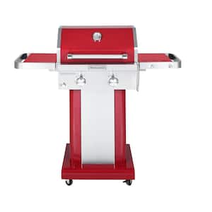 2-Burner Propane Gas Grill in Red