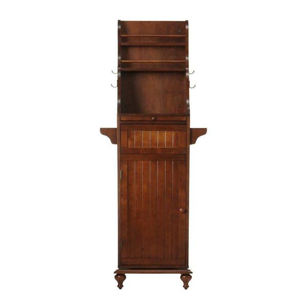 Unbranded Revolving 67.5 in. H Kitchen Storage Carousel in Dark Cherry