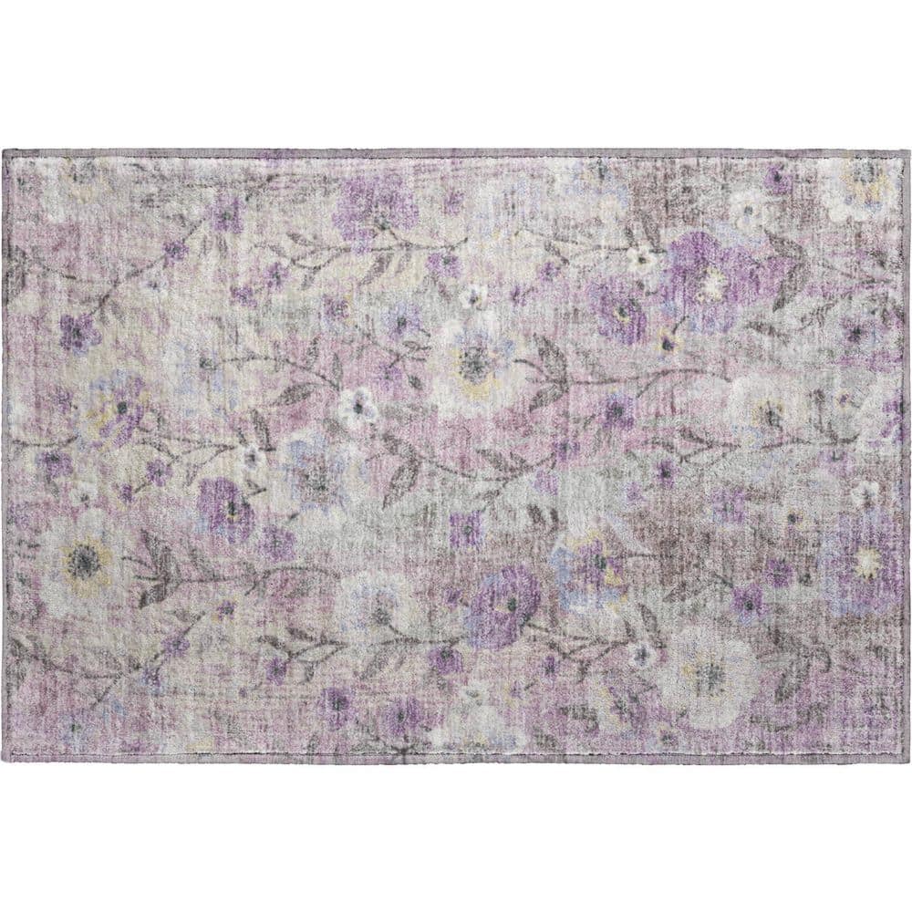 Mayfield Premium Machine Washable Abstract AMF2403 Lilac 2 ft. x 3 ft. Accent Rug price history on PriceWatchPro