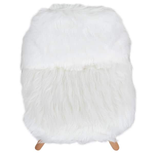 Shaggy dog discount white accent chair