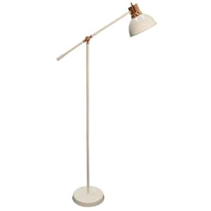 58 in. White Floor Lamp with White Metal Shade